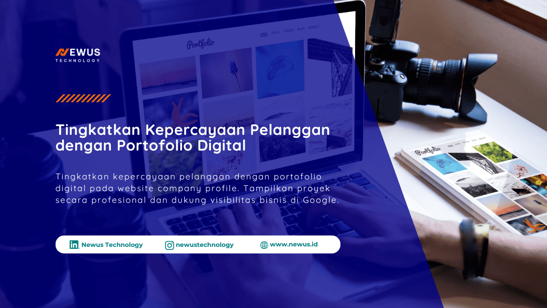 Portofolio digital pada website company profile untuk meningkatkan kepercayaan pelanggan dan kredibilitas bisnis.