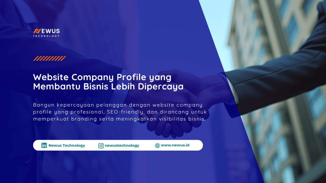 Website company profile profesional yang membantu meningkatkan kredibilitas bisnis dan memudahkan calon pelanggan menemukan informasi perusahaan.
