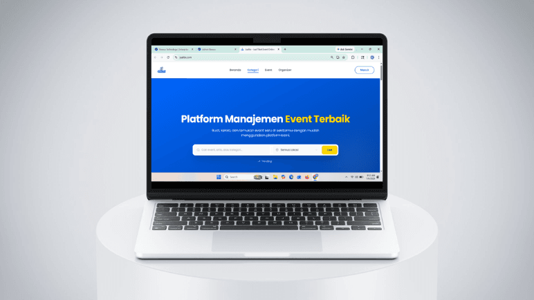 Website Event Ticketing Jualtix hasil pengembangan Newus Technology